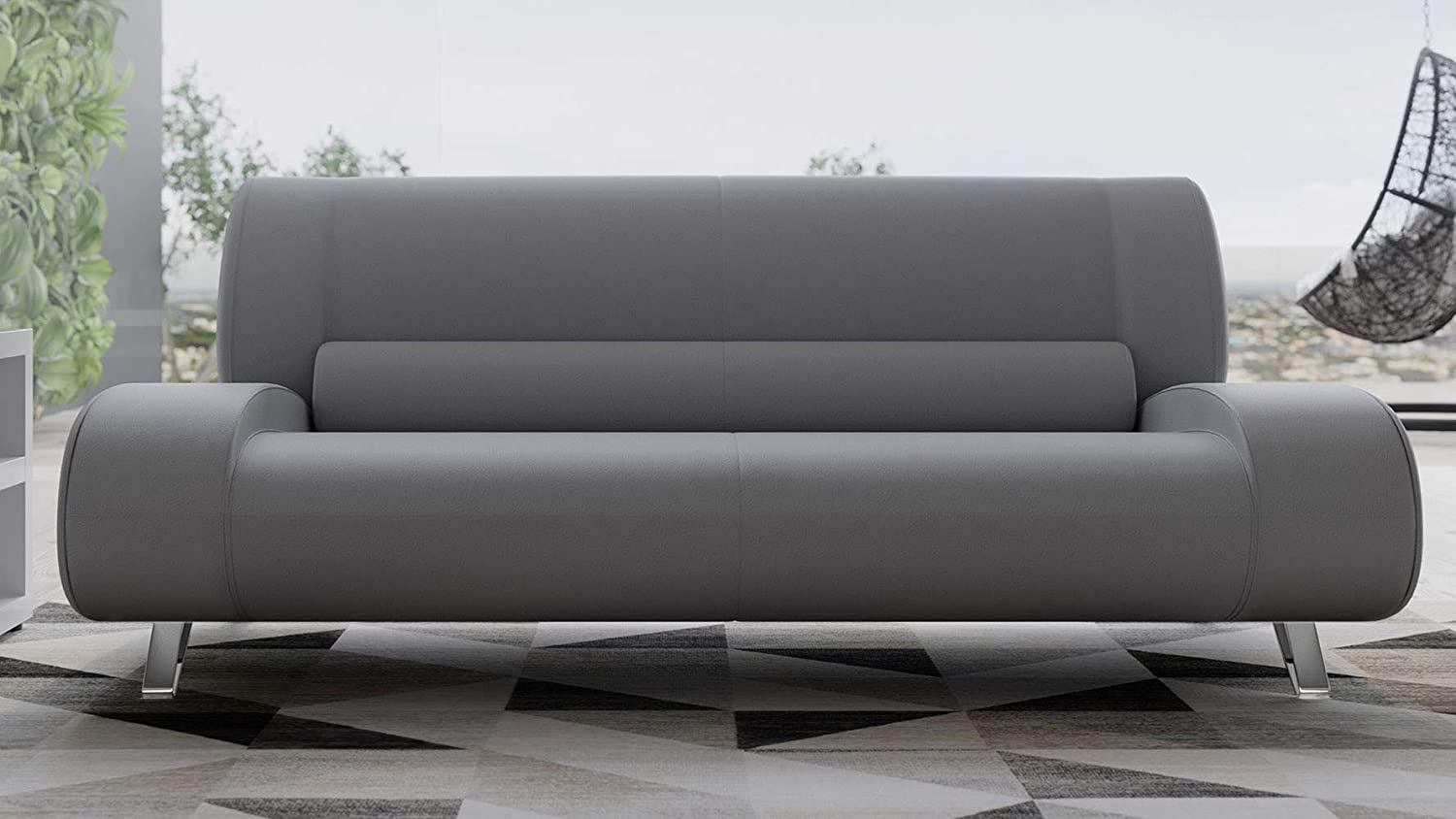 modern aspen white microfiber leather sofa